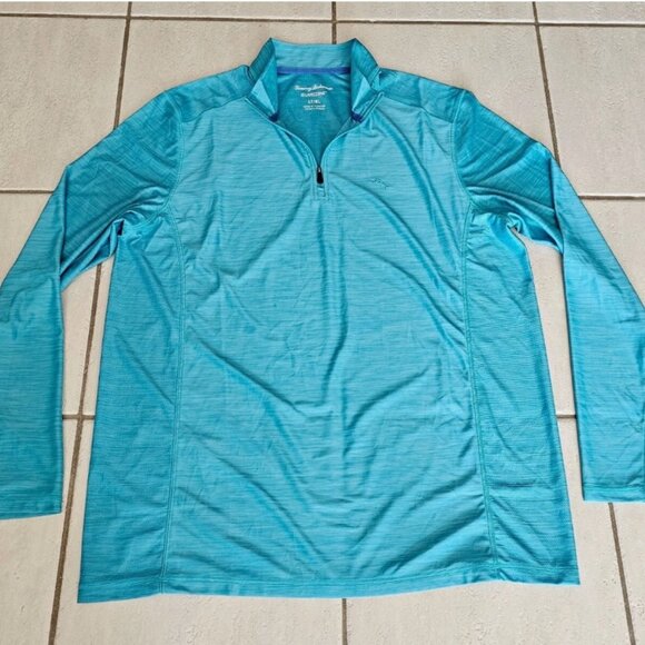 Mens Tommy Bahama Island Zone 1/4 Zip Long Sleeve Shirt Large Tall Lightweight - Picture 1 of 1